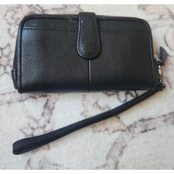 Brighton Black & Brown Leather Full Zip Wristlet Wallet - Picture 2 of 6